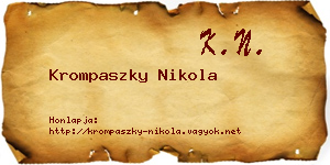 Krompaszky Nikola névjegykártya